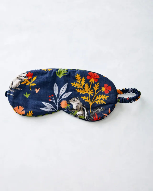 Woodland Critters - Eye Mask - Indigo made by Printfresh