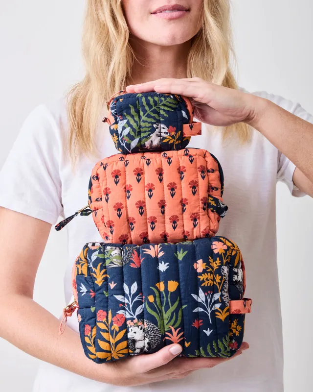 Woodland Critters - Three’s Best Pouch Set - Indigo made by Printfresh