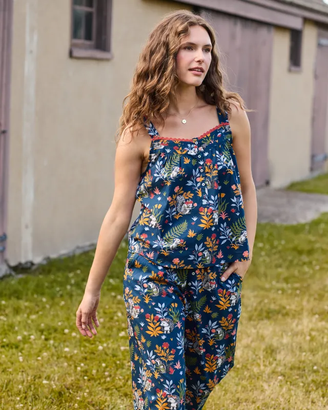Woodland Critters - Back To Bed Cropped Set - Indigo made by Printfresh