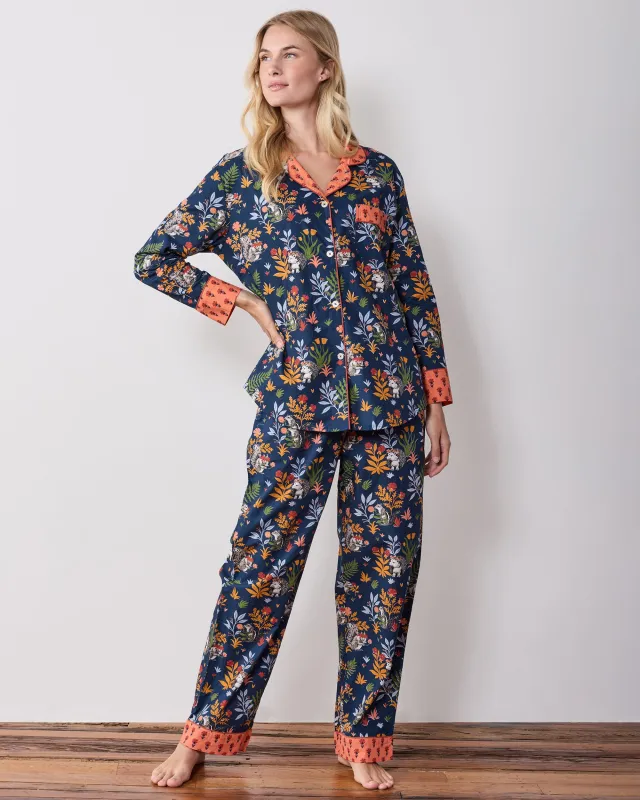 Woodland Critters - Tall Long PJ Set - Indigo made by Printfresh