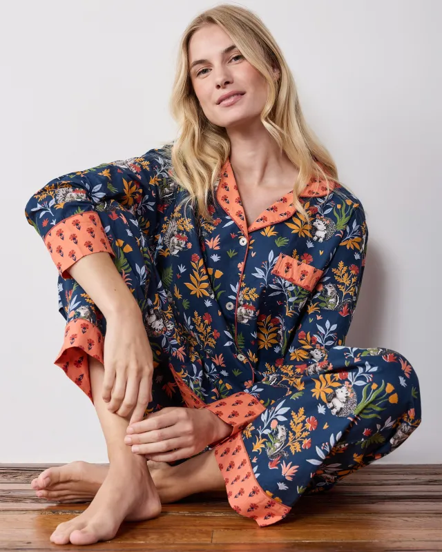 Woodland Critters - Petite Long PJ Set - Indigo made by Printfresh