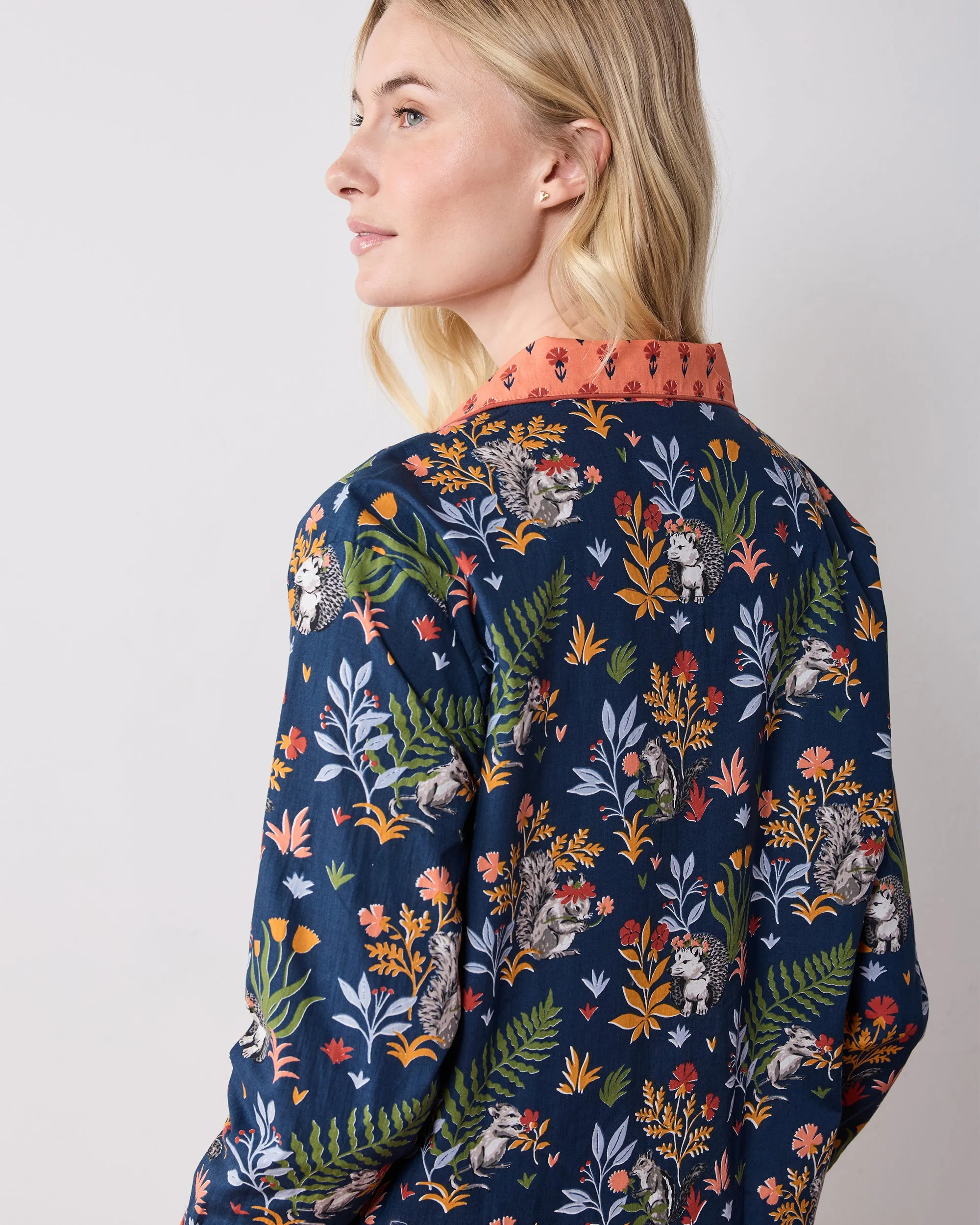 Woodland Critters - Petite Long PJ Set - Indigo sold by Printfresh product image thumbnail 4
