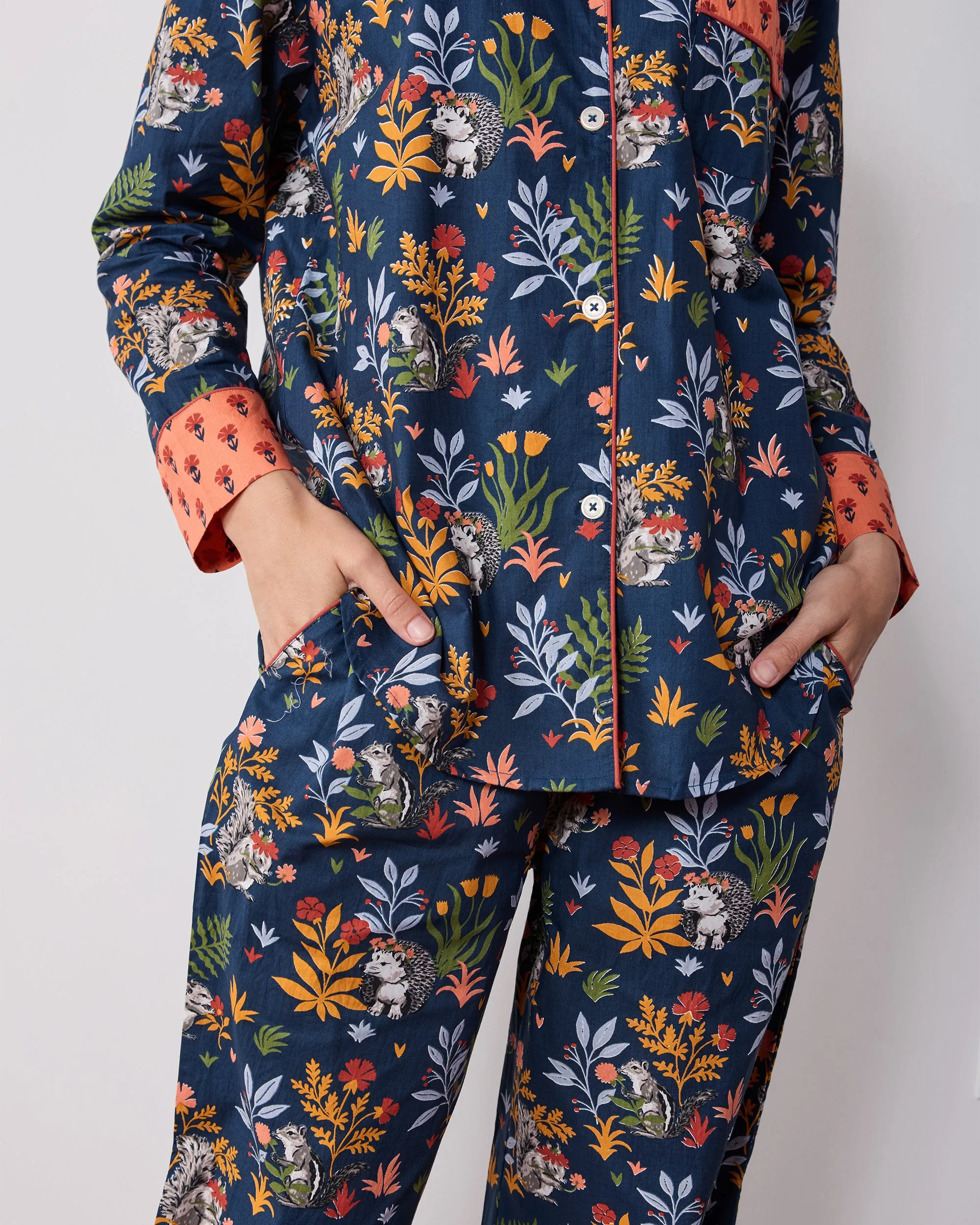 Woodland Critters - Long PJ Set - Indigo sold by Printfresh product image thumbnail 4