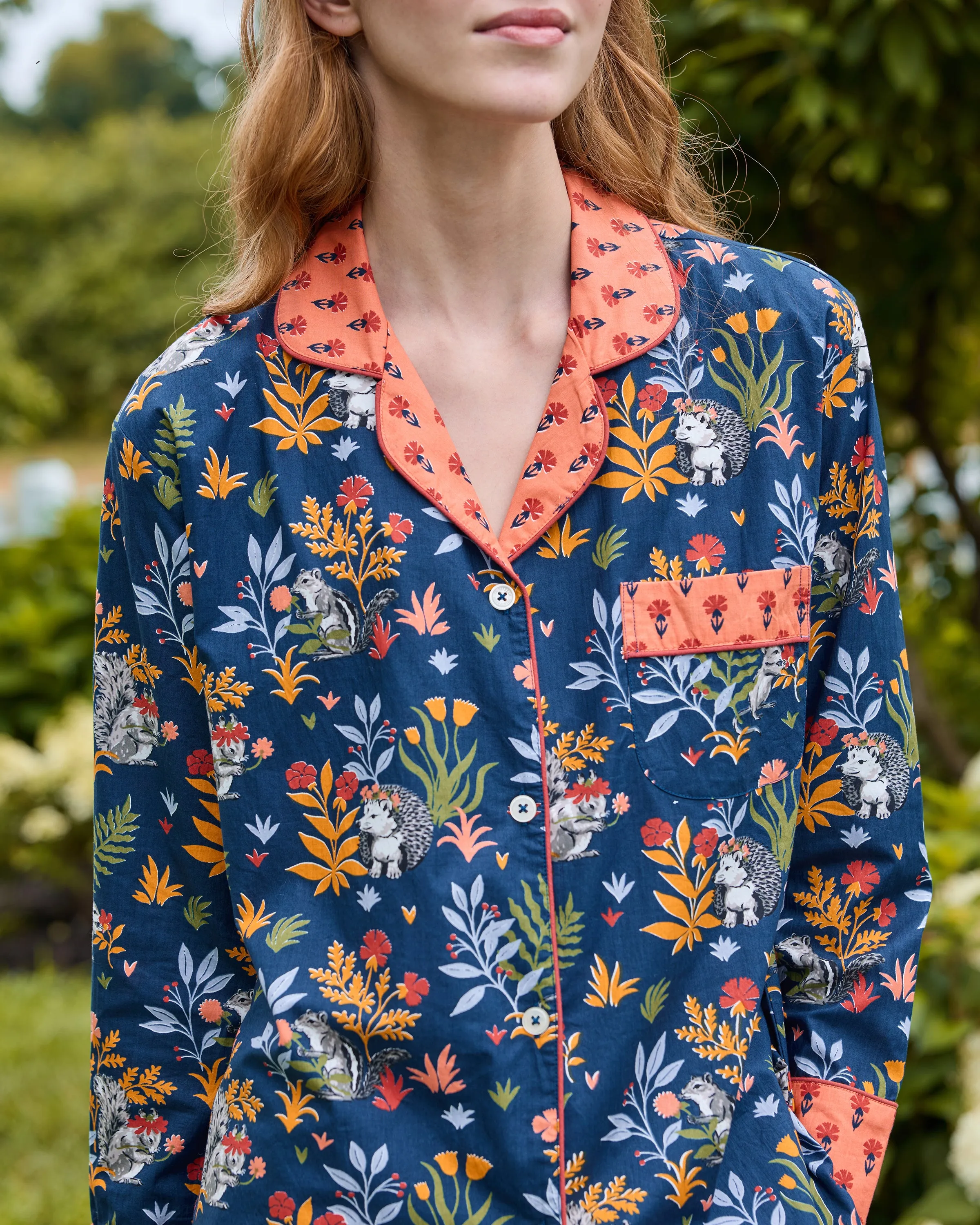 Woodland Critters - Long PJ Set - Indigo sold by Printfresh product image thumbnail 2
