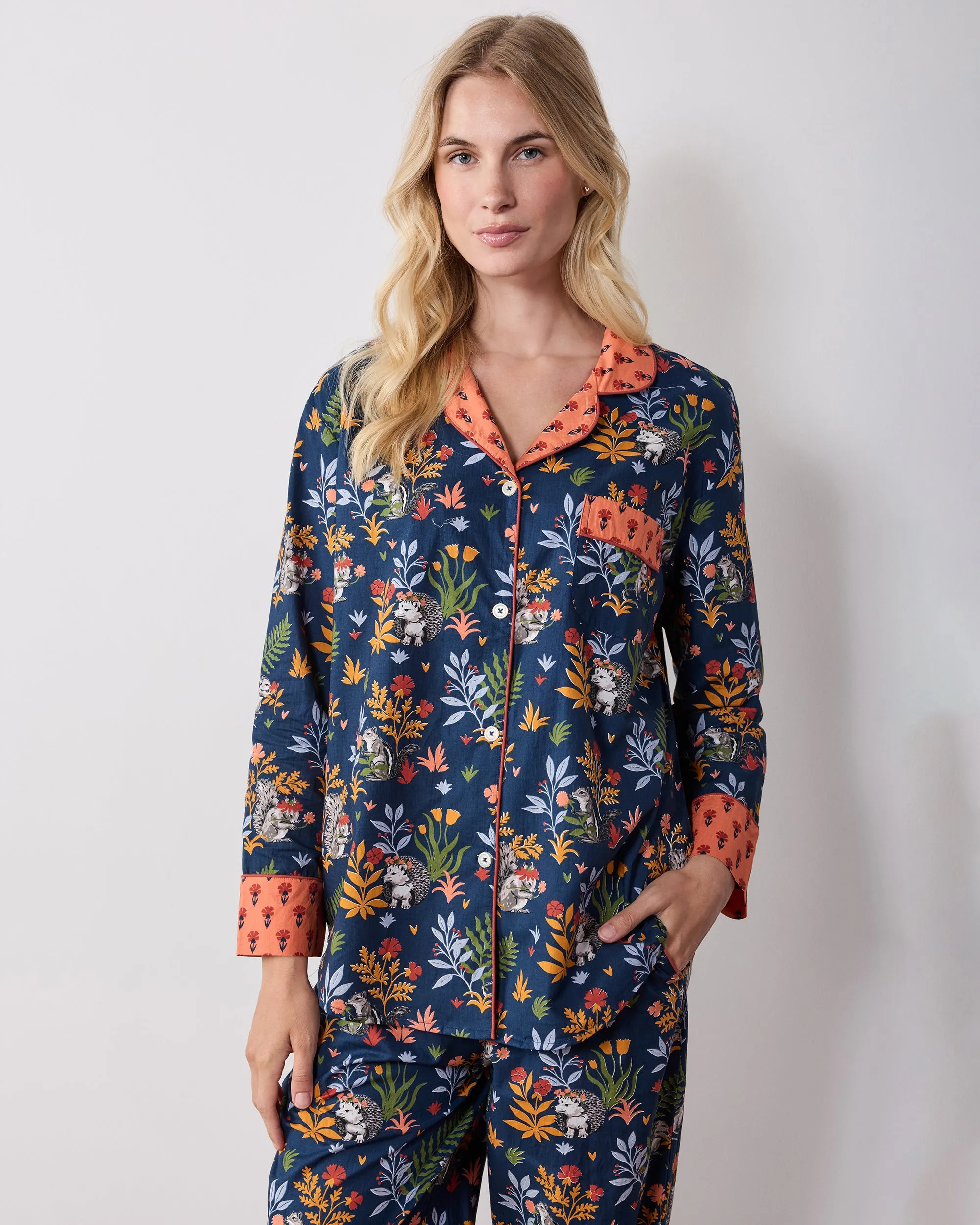Woodland Critters - Long PJ Set - Indigo sold by Printfresh product image thumbnail 3