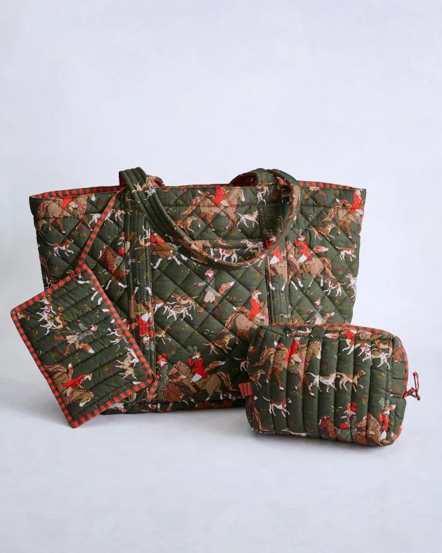 Fox & Hounds - Weekender Bag & Quilted Pouch Bundle - Pine Grove made by Printfresh