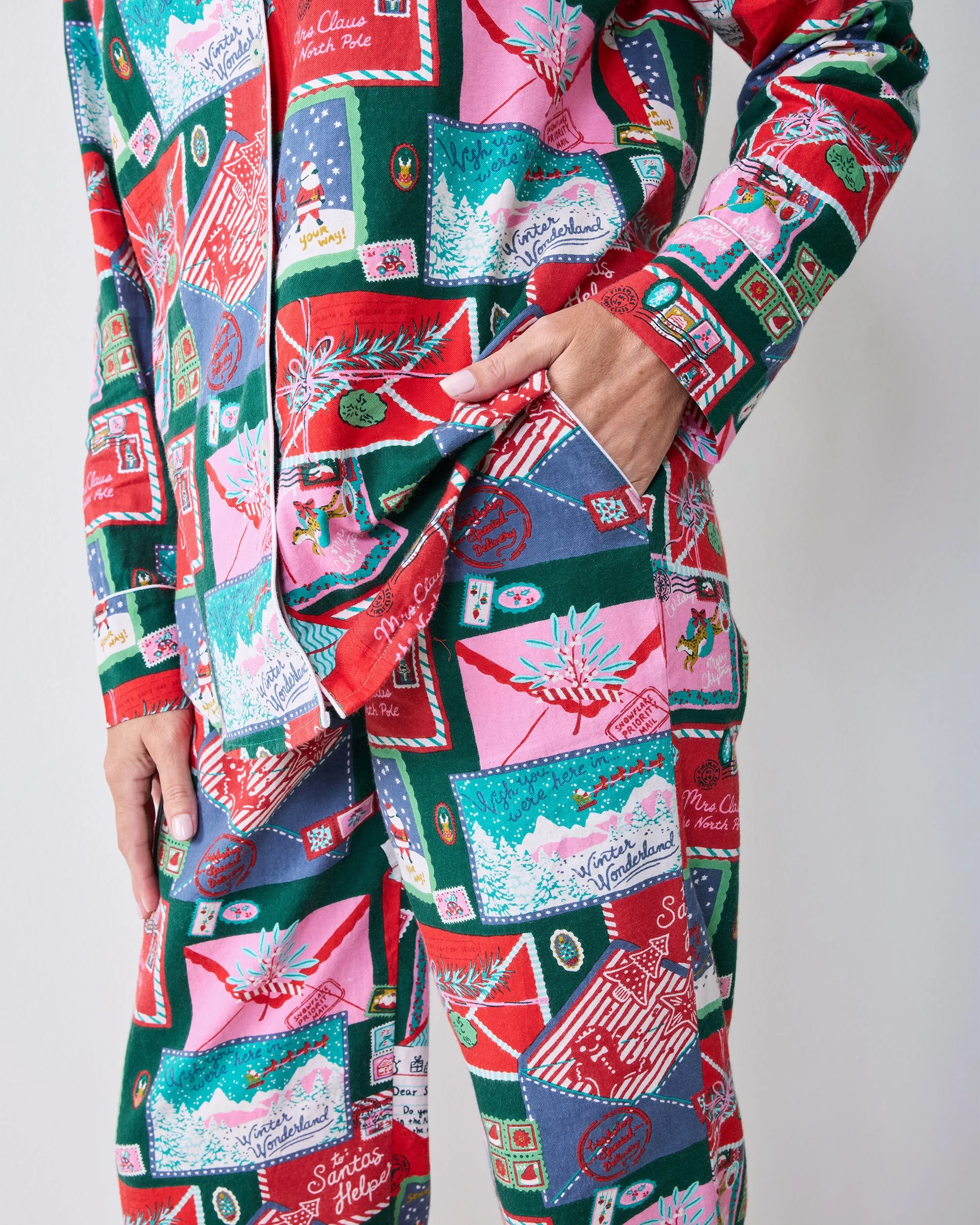 Letters to Santa - Lightweight Flannel Long PJ Set - Trimmed Tree sold by Printfresh product image thumbnail 5