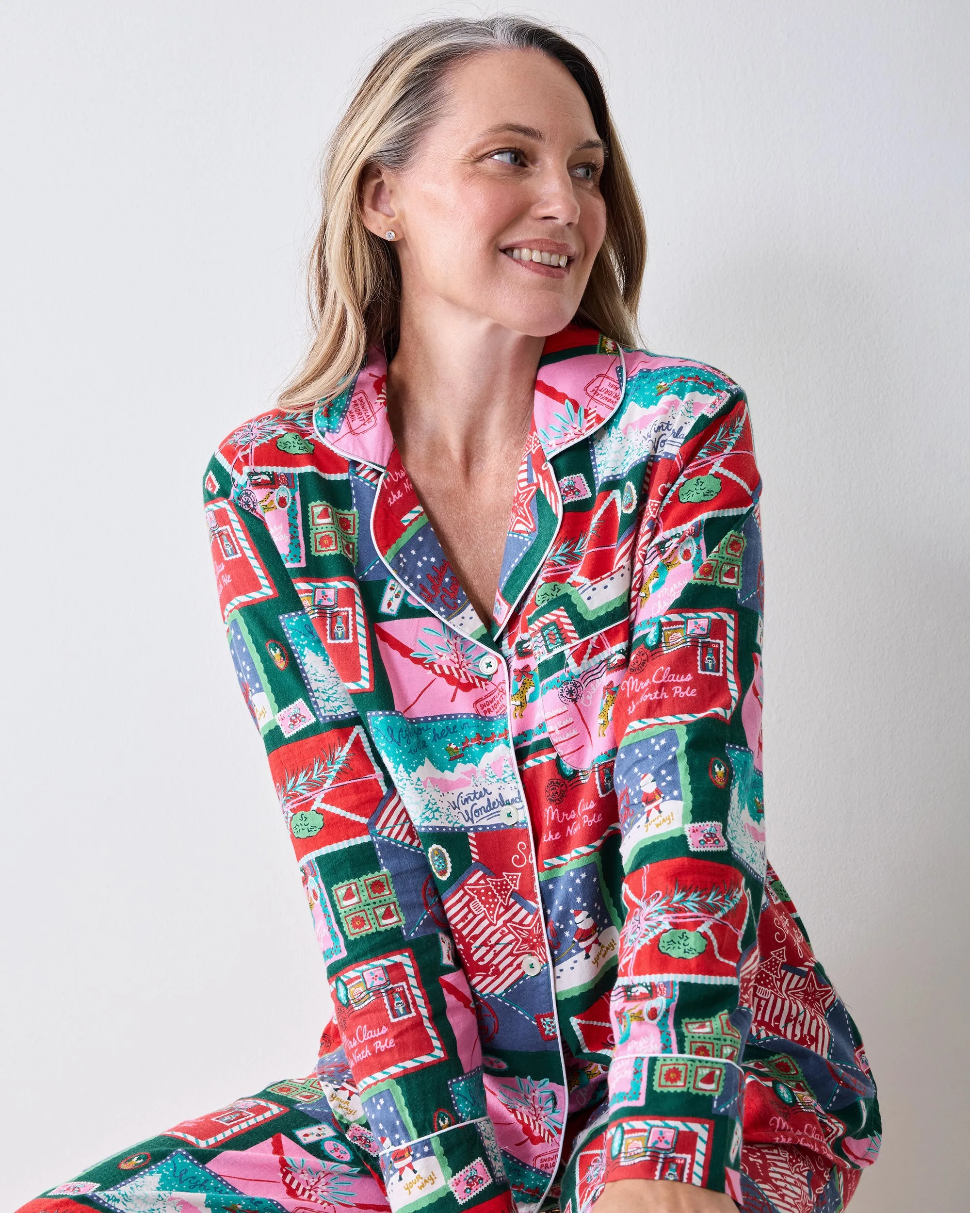 Letters to Santa - Lightweight Flannel Long PJ Set - Trimmed Tree sold by Printfresh product image thumbnail 4