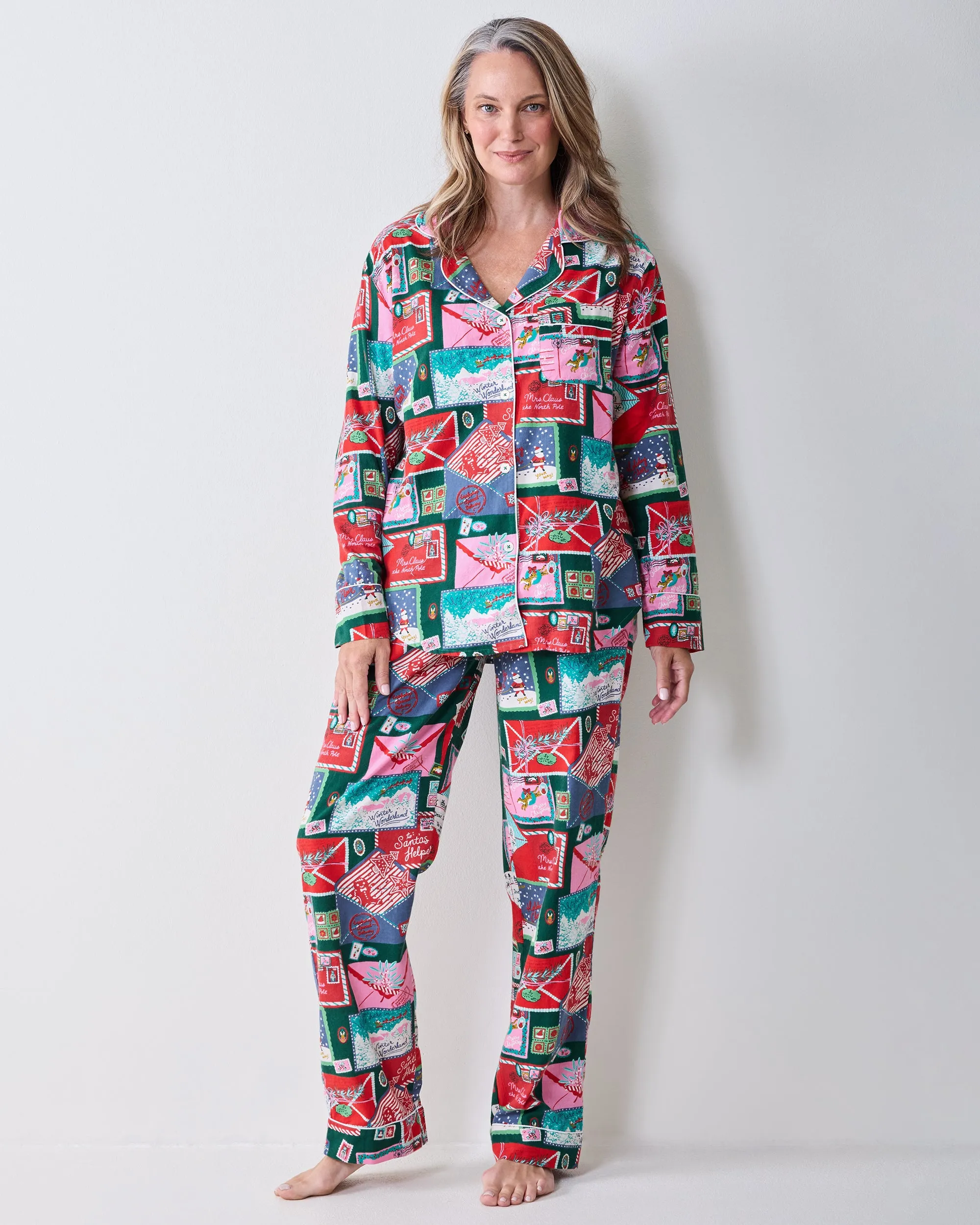 Letters to Santa - Lightweight Flannel Long PJ Set - Trimmed Tree sold by Printfresh product image thumbnail 2