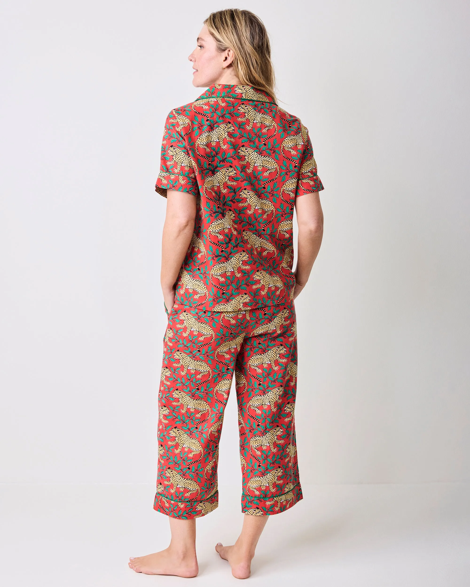 Winter Holly Bagheera - Lightweight Flannel Short Sleeve Top & Cropped Pants Set - Ruby sold by Printfresh product image thumbnail 5