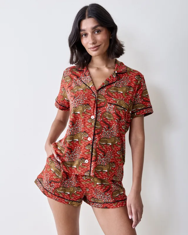 Bagheera - Organic Pima Modal Knit Short PJ Set - Scarlet made by Printfresh