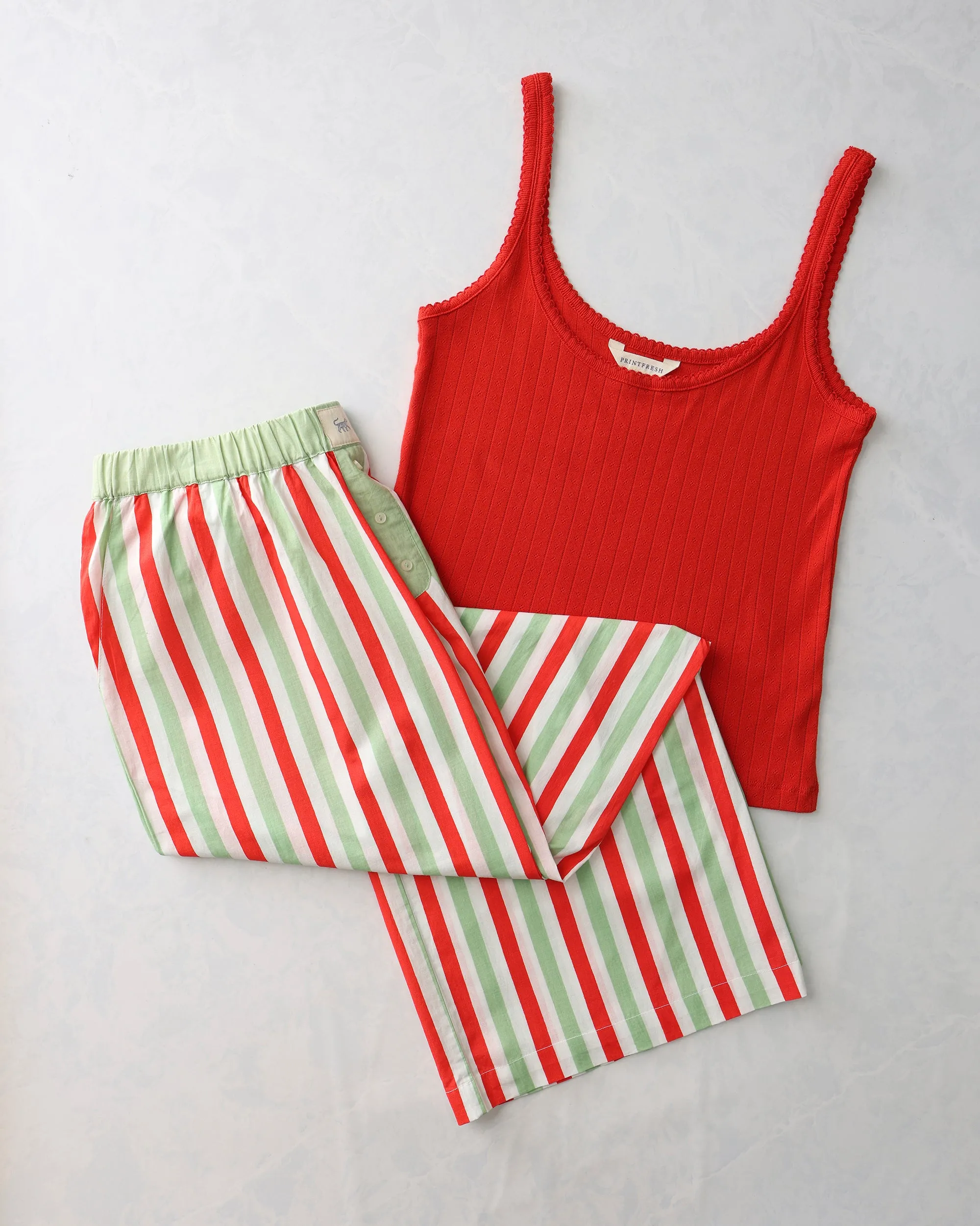 Elf Stripes - Nola PJ Pants & Esme Tank Bundle - Multi sold by Printfresh