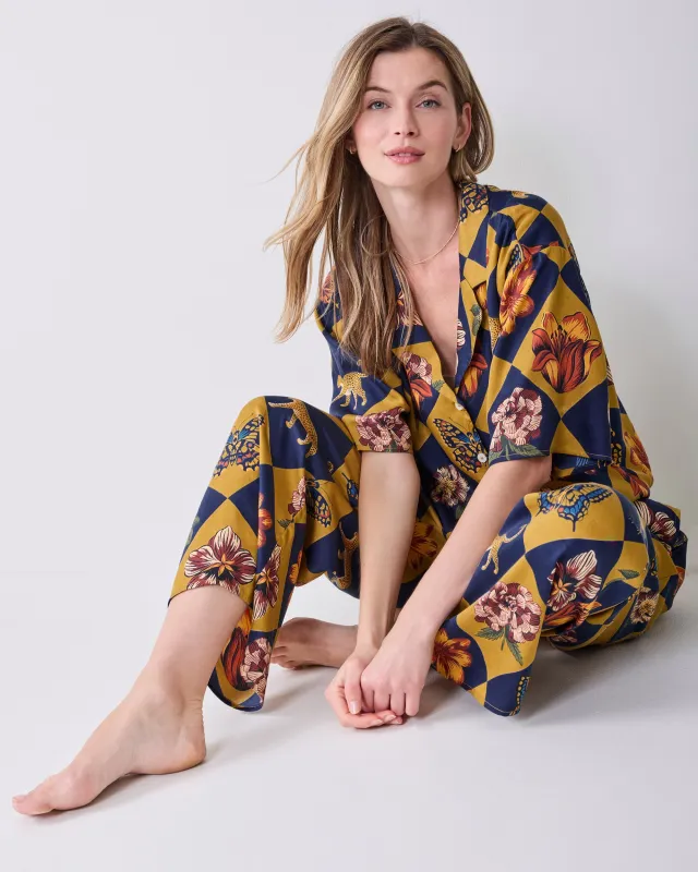 Botanical Checkerboard - Petite Eco Satin Wildest Dreams Set - Golden Hour made by Printfresh