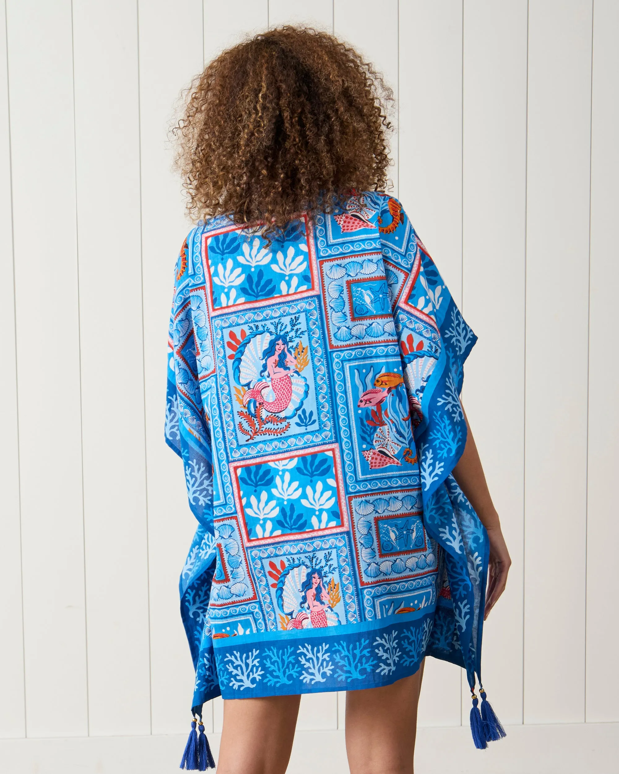 Tidal Tapestry - Cabana Club Cover-Up - Saltwater Blue sold by Printfresh product image thumbnail 4