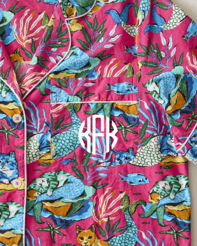 Meowing Mermaids - Short PJ Set - Hot Pink sold by Printfresh