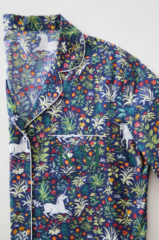 Unicorn's Garden - Long Sleep Set - Indigo sold by Printfresh