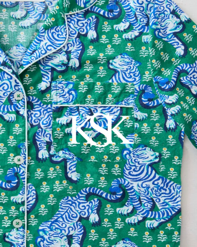 Tiger Queen - Long PJ Set - Jade sold by Printfresh