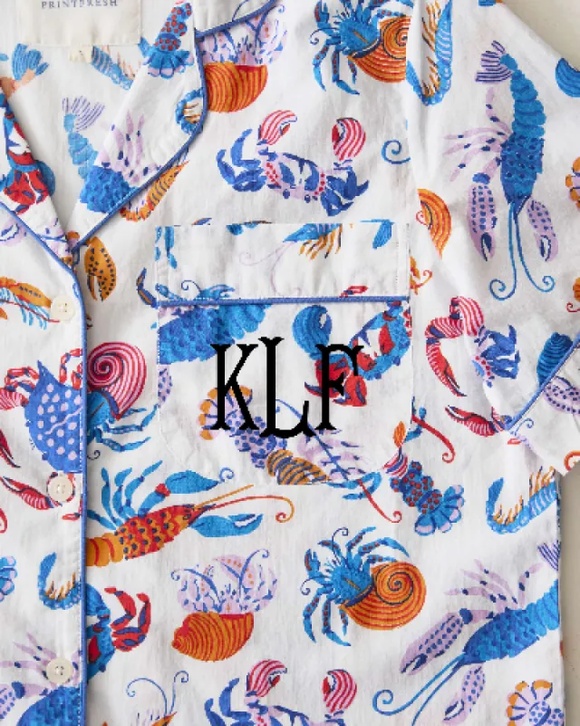 Pretty Pinchers - Short Sleeve Top & Cropped Pants Set - Cloud sold by Printfresh