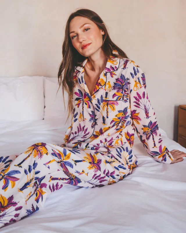 Royal Palms - Long Sleep Set - Amethyst sold by Printfresh