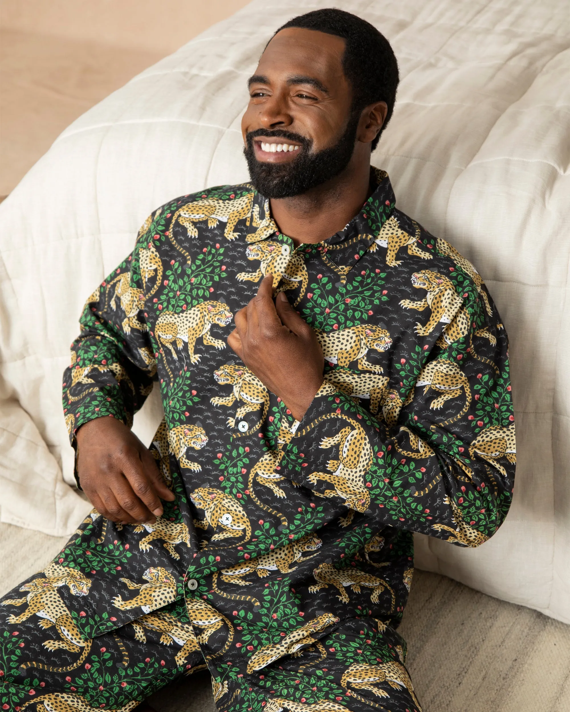 Bagheera - Men's Long PJ Set - Ink sold by Printfresh