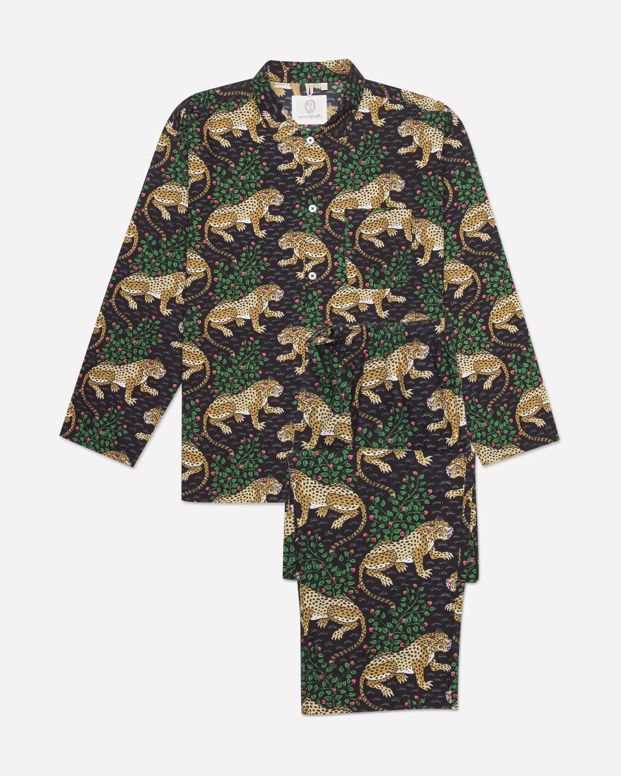 Bagheera - Men's Long PJ Set - Ink sold by Printfresh product image thumbnail 2