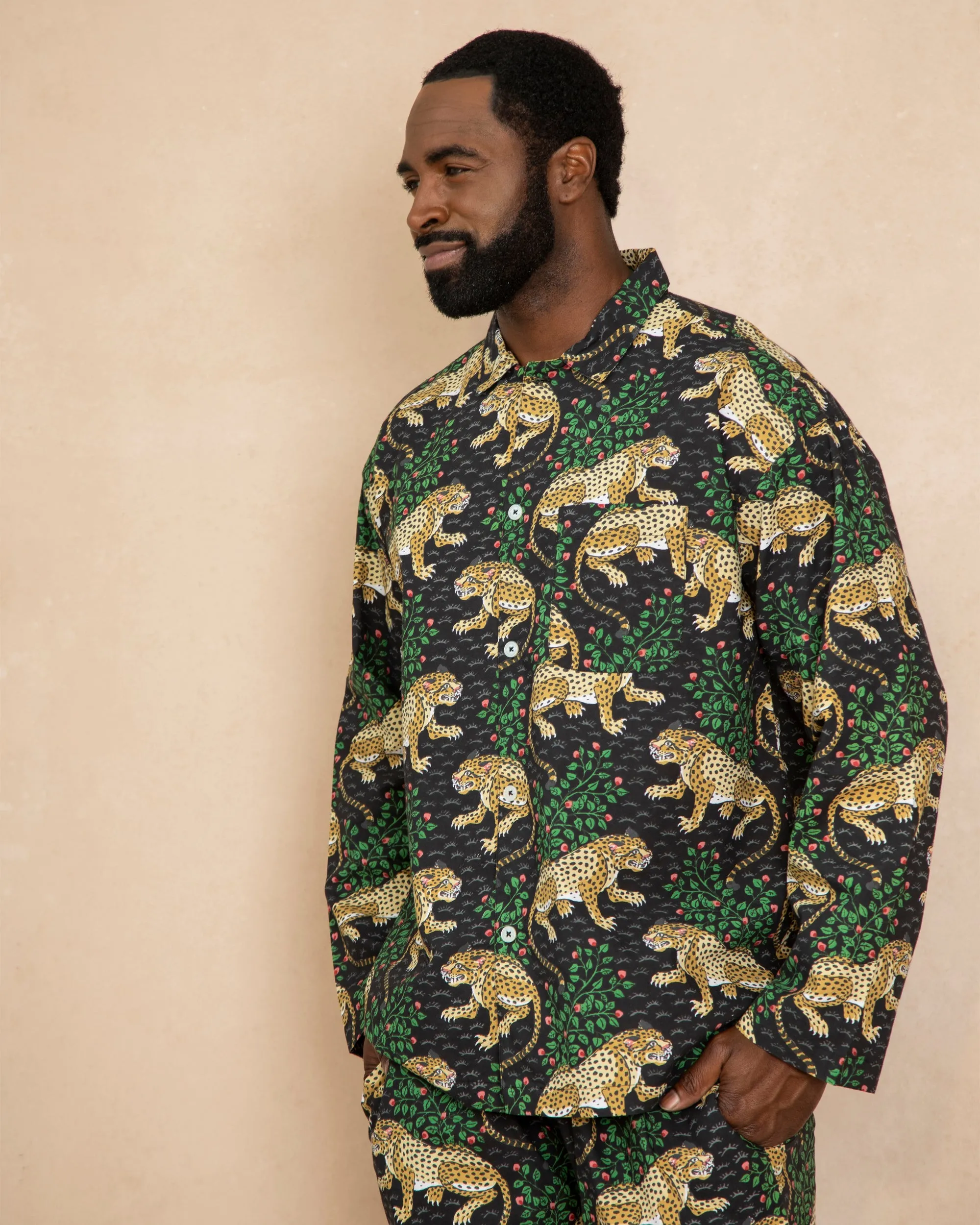 Bagheera - Men's Long PJ Set - Ink sold by Printfresh product image thumbnail 5