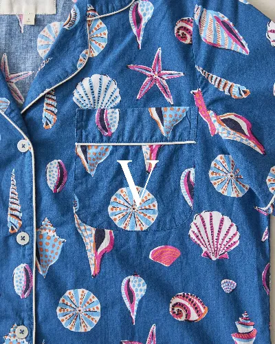 Beachcomber - Short PJ Set - Shoreline Blue sold by Printfresh