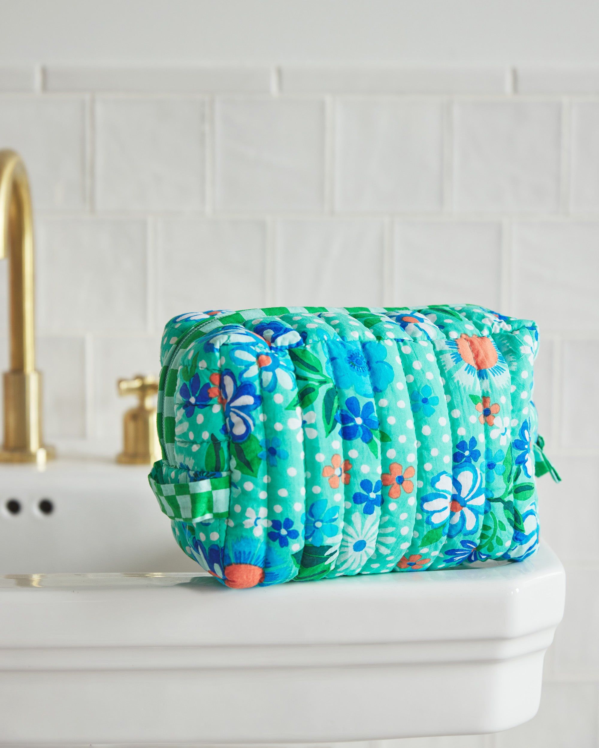 Printfresh + Oh Joy! - Posh Petals - Makeup Pouch - Spearmint sold by Printfresh product image thumbnail 3