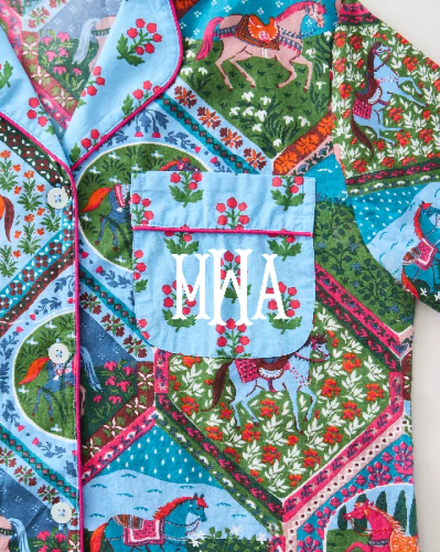 High Horse - Long PJ Set - Blush Denim made by Printfresh