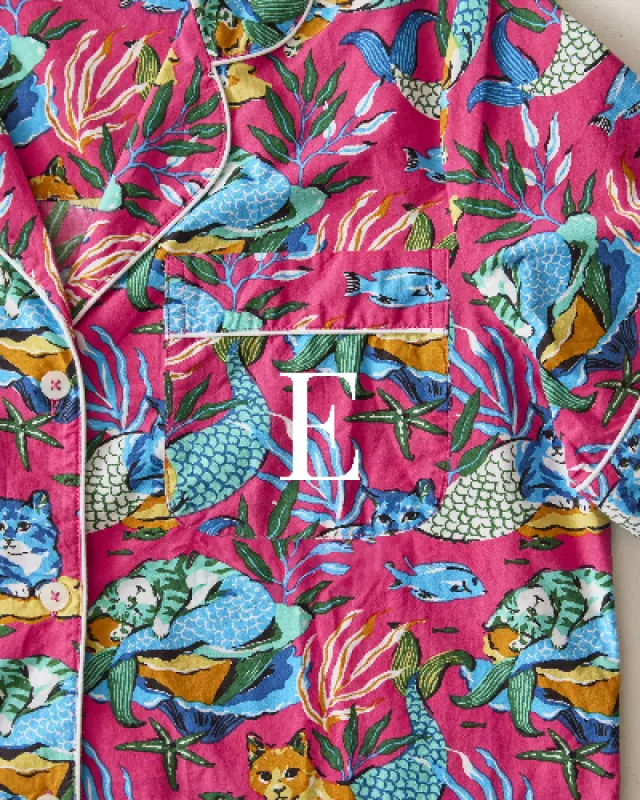 Meowing Mermaids - Short PJ Set - Hot Pink sold by Printfresh