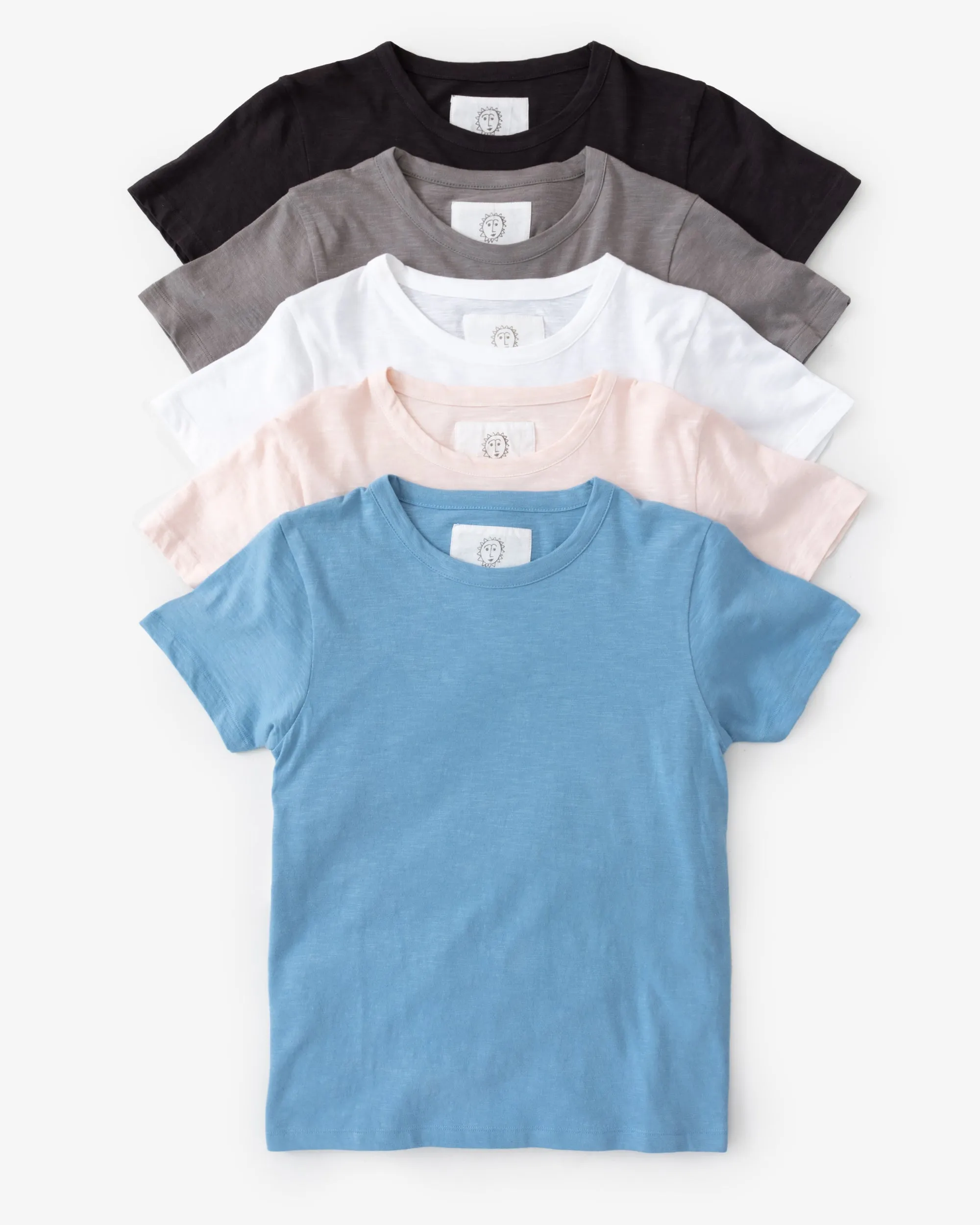 Saturday Tee - Knit T-Shirt 5-Pack - Black/Pebble/Cloud/Sky Blue/Blush sold by Printfresh