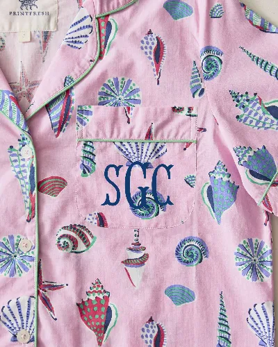 Beachcomber - Short Sleeve Top & Cropped Pants Set - Pink Sand sold by Printfresh