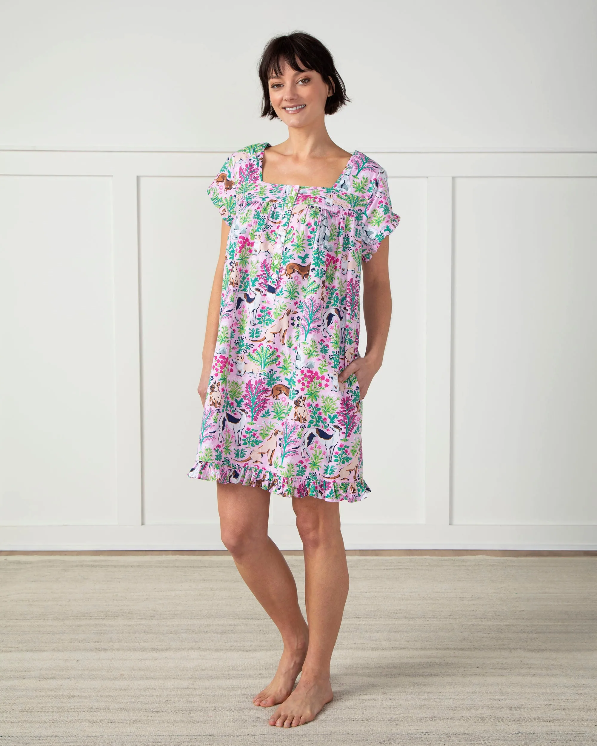 Must Love Dogs - Pintuck Nightgown - Pink Peony sold by Printfresh product image thumbnail 2