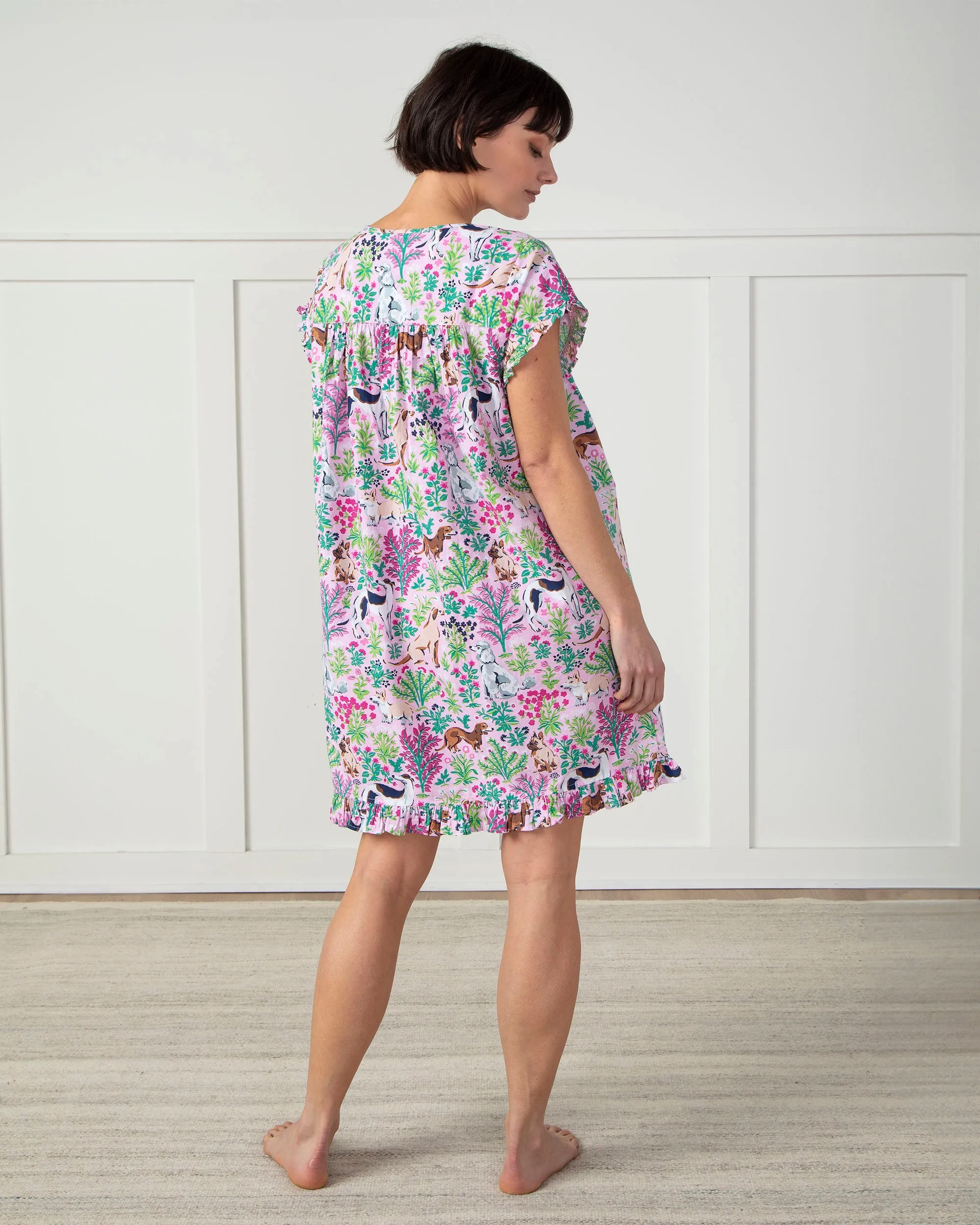 Must Love Dogs - Pintuck Nightgown - Pink Peony sold by Printfresh product image thumbnail 5