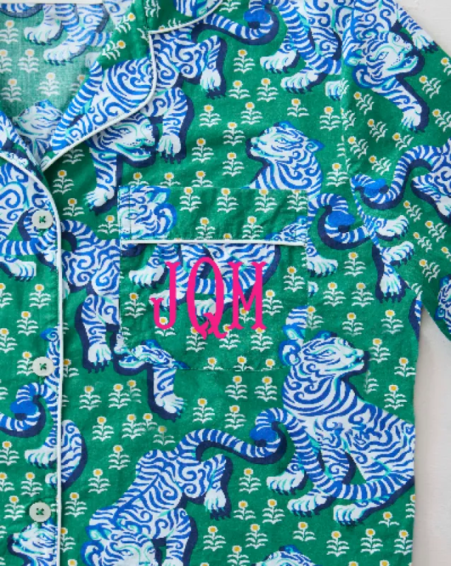 Tiger Queen - Long PJ Set - Jade sold by Printfresh
