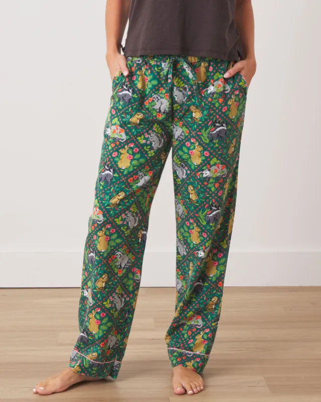 Woodland Critters -  Flannel PJ Pants - Fern sold by Printfresh