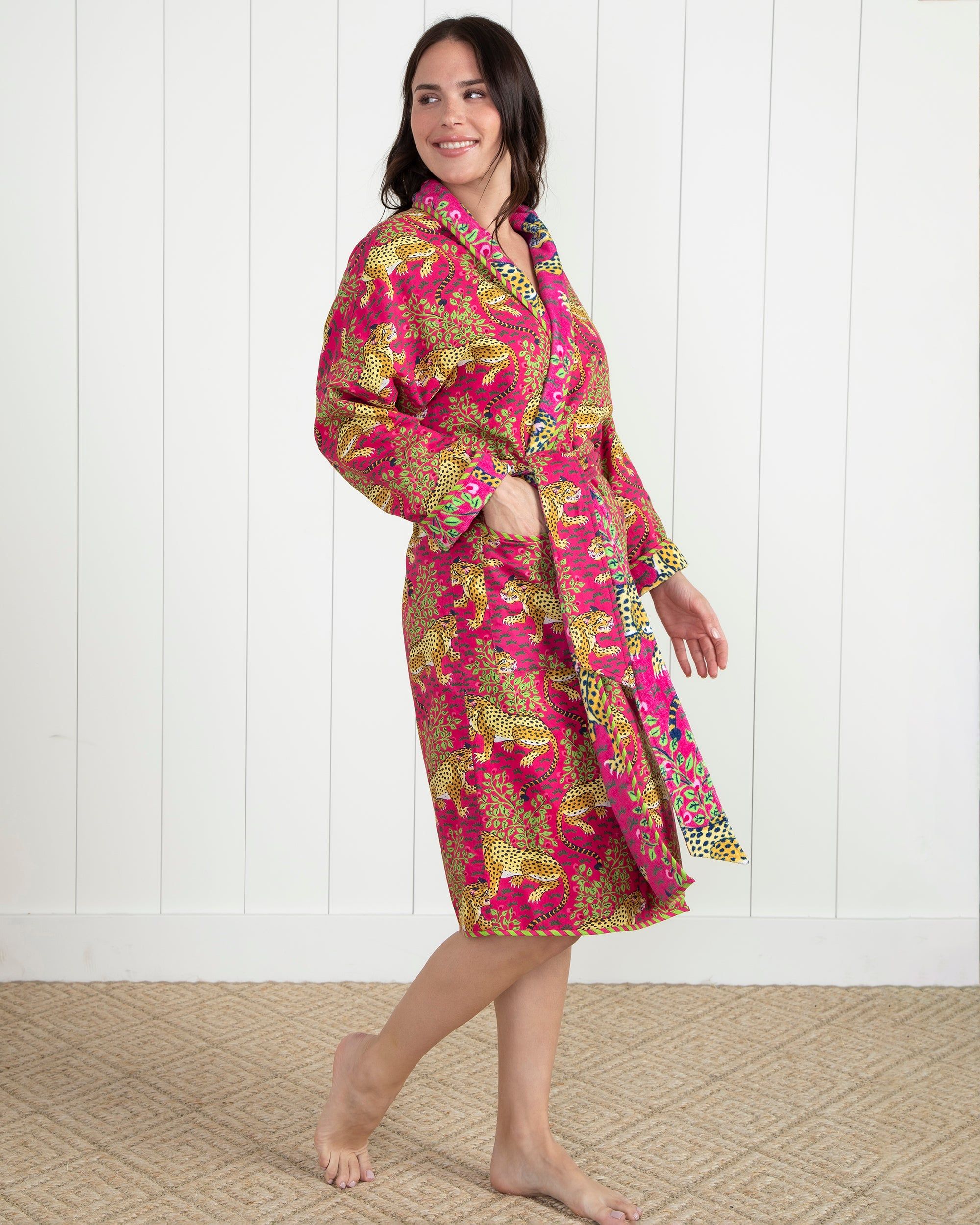 Bagheera - Plush Terry Robe - Hot Pink sold by Printfresh product image thumbnail 5