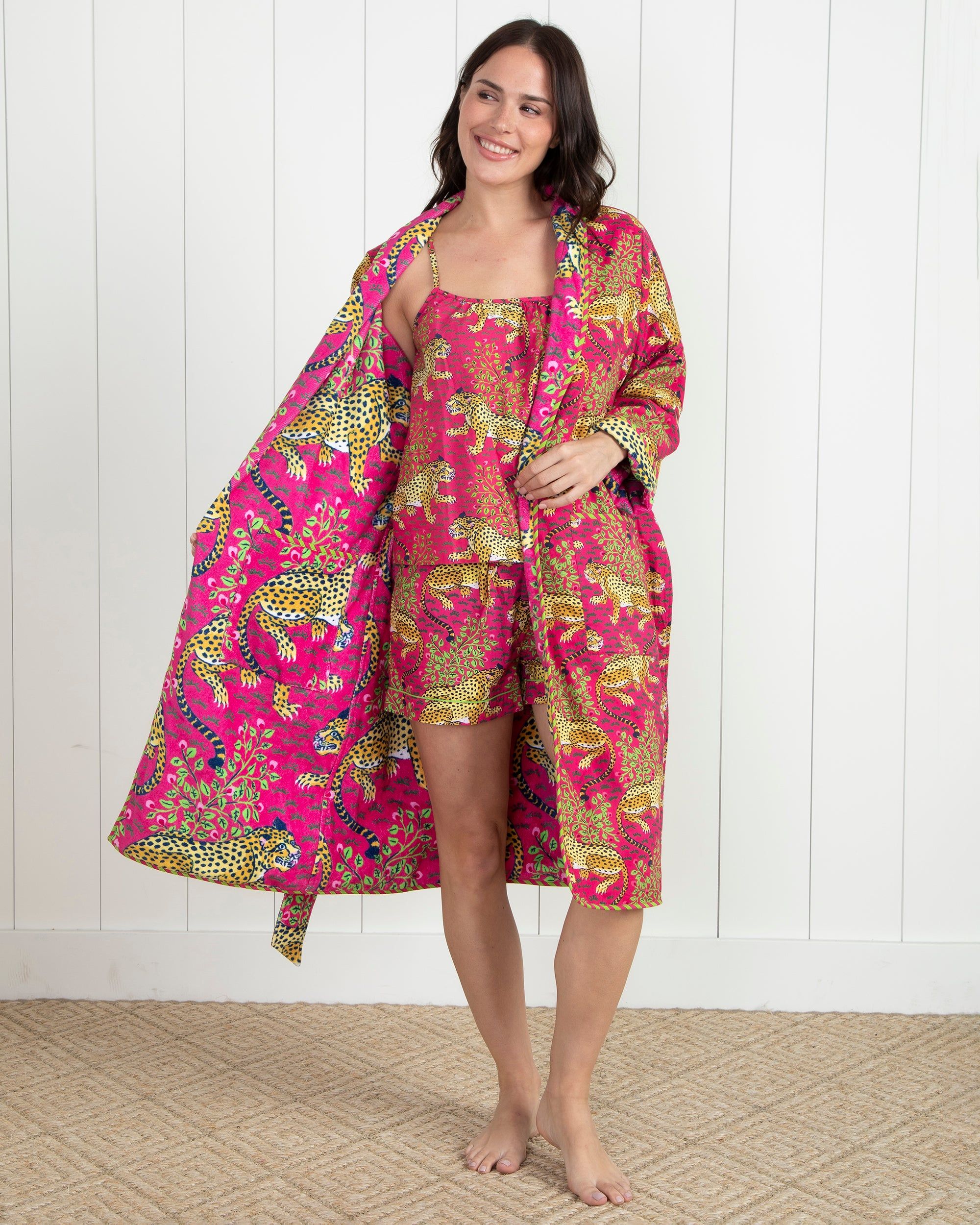 Bagheera - Plush Terry Robe - Hot Pink sold by Printfresh product image thumbnail 3