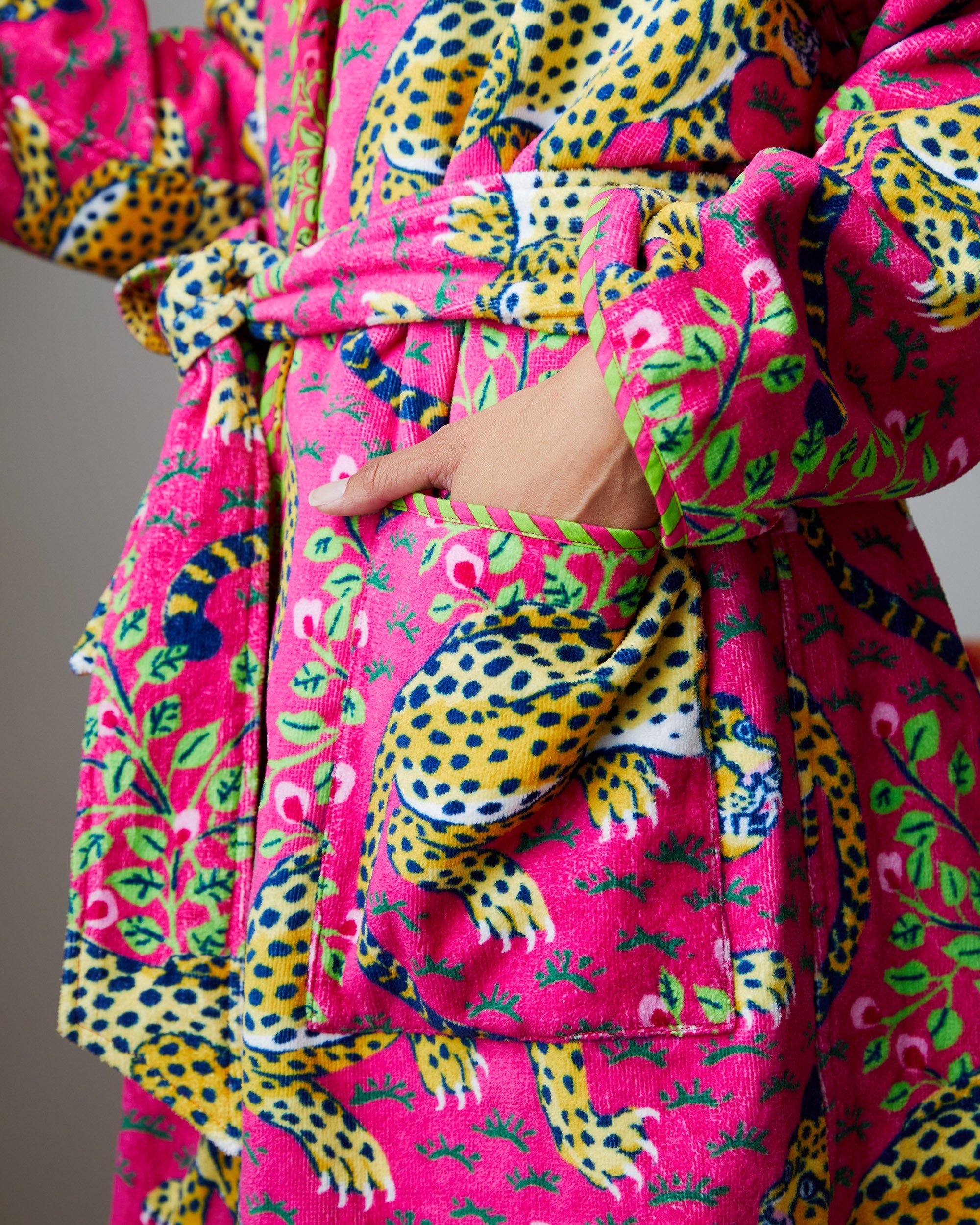 Bagheera - Plush Terry Robe - Hot Pink sold by Printfresh product image thumbnail 4