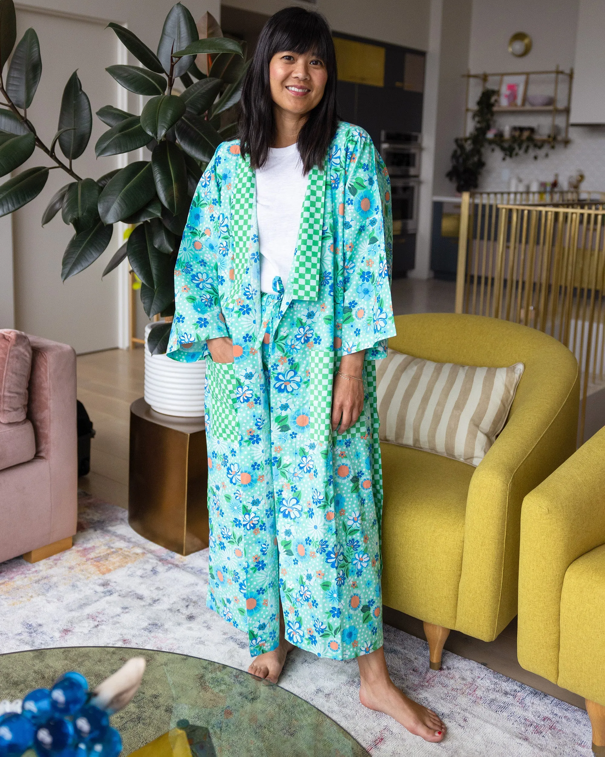 Printfresh x Oh Joy! - Posh Petals - Robe - Spearmint sold by Printfresh product image thumbnail 2