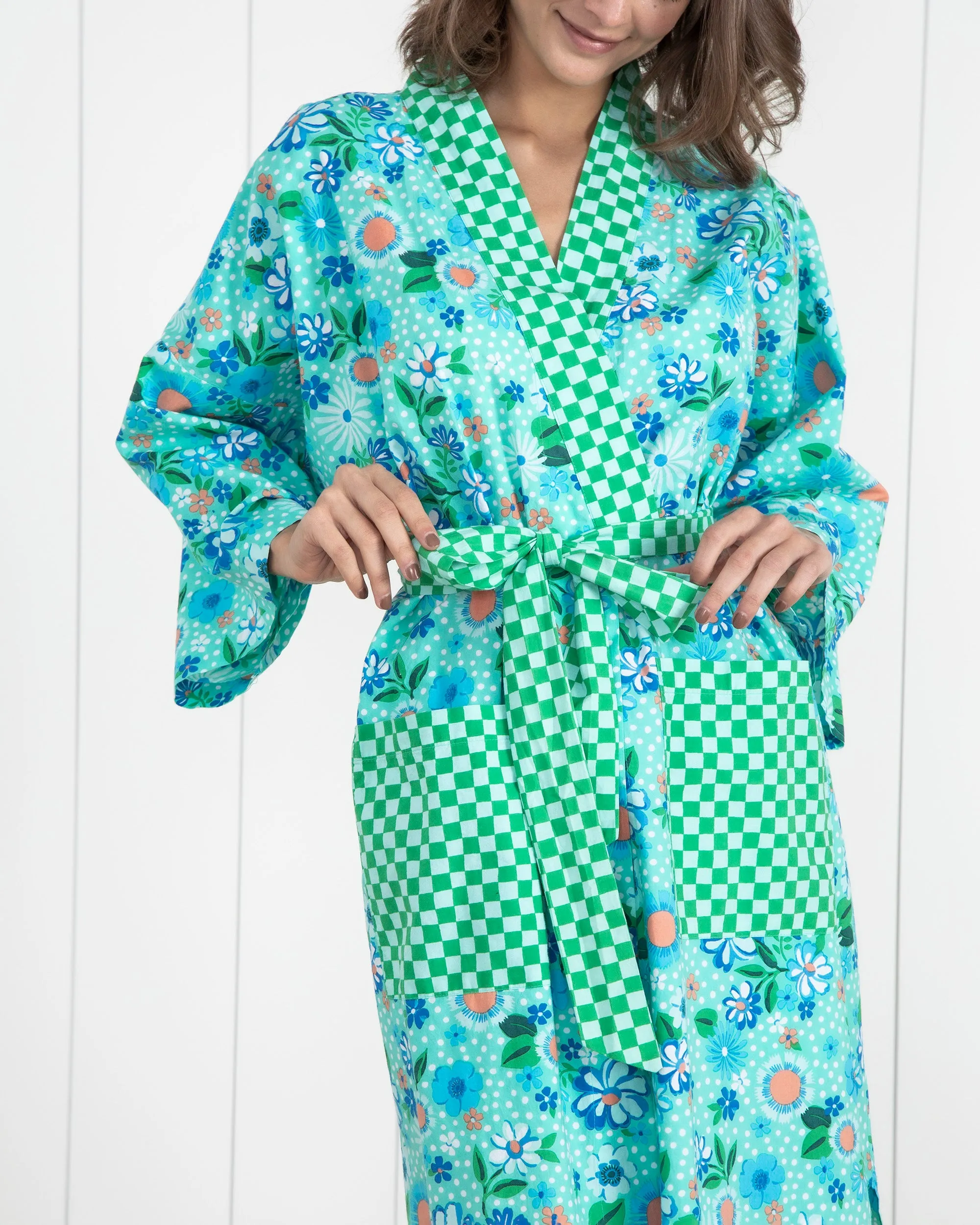 Printfresh x Oh Joy! - Posh Petals - Robe - Spearmint sold by Printfresh