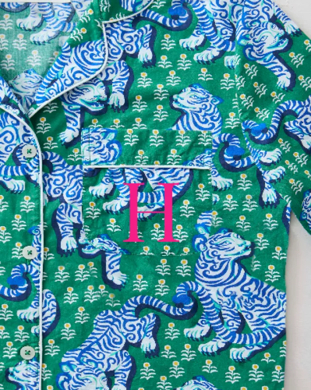 Tiger Queen - Long PJ Set - Jade sold by Printfresh