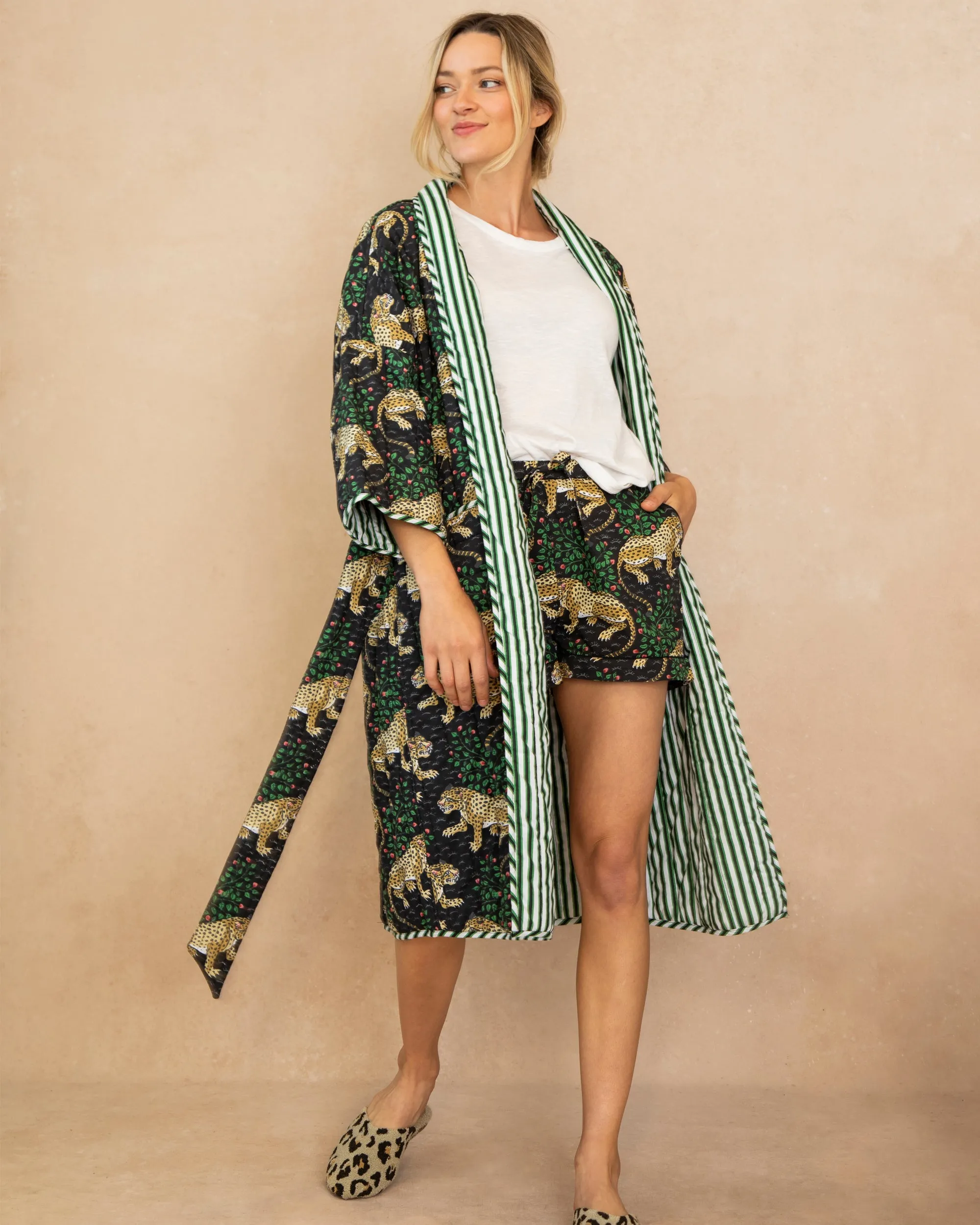 Bagheera - Reversible Quilted Robe - Ink sold by Printfresh product image thumbnail 5