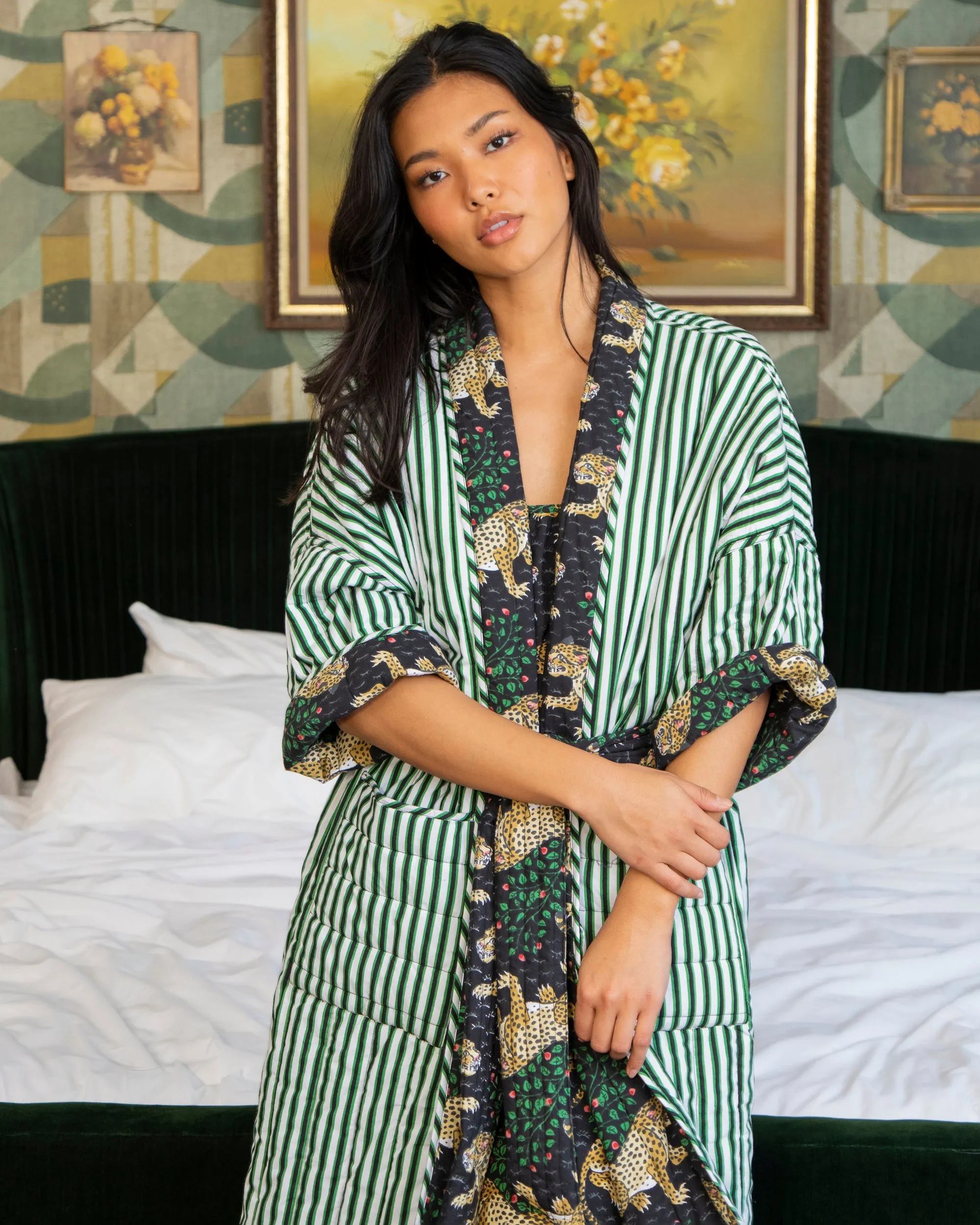 Bagheera - Reversible Quilted Robe - Ink sold by Printfresh product image thumbnail 3