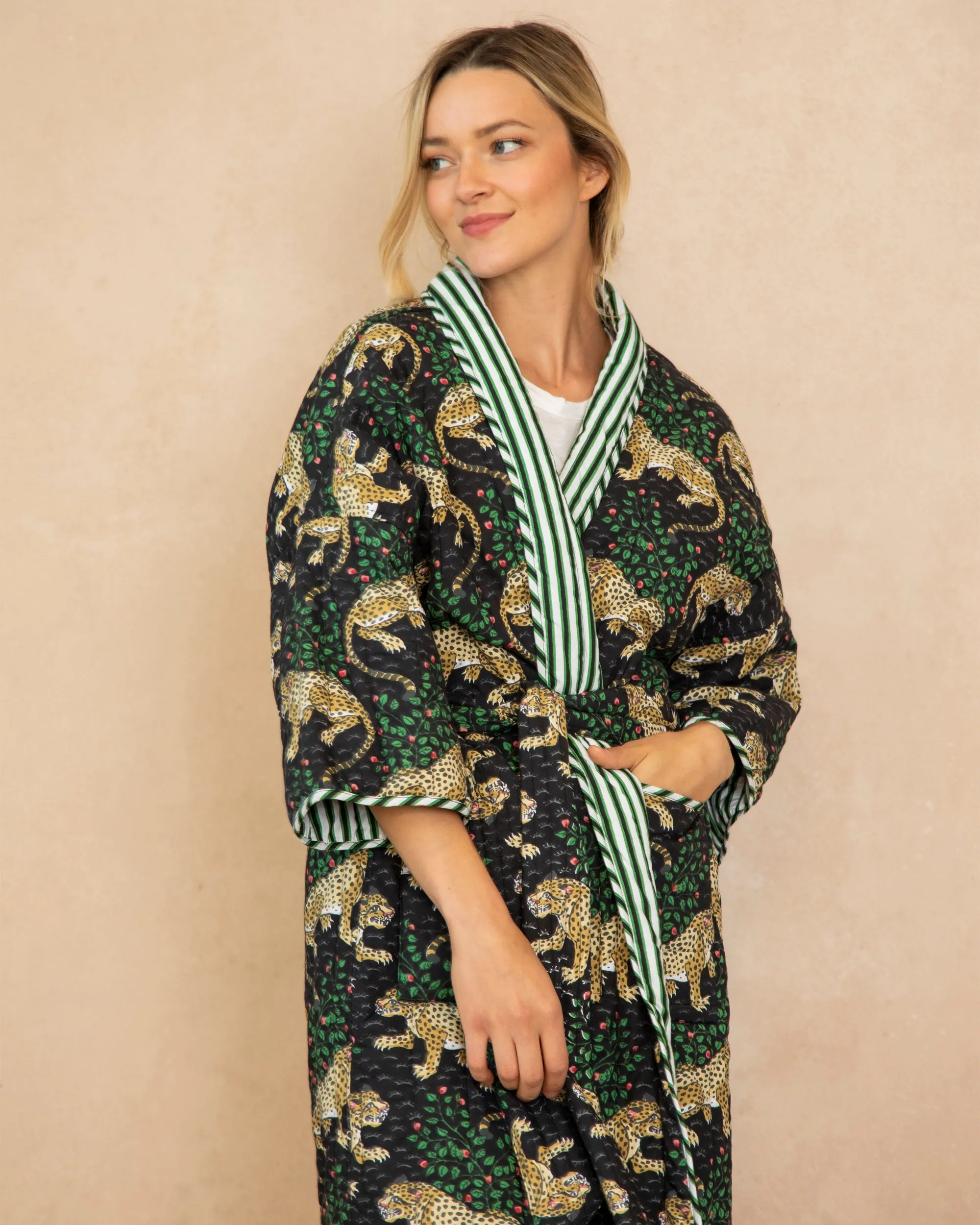 Bagheera - Reversible Quilted Robe - Ink sold by Printfresh product image thumbnail 4