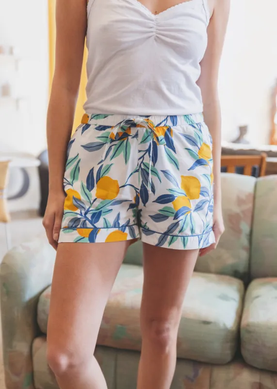 Lemon Zest - Pajama Shorts - Cloud sold by Printfresh