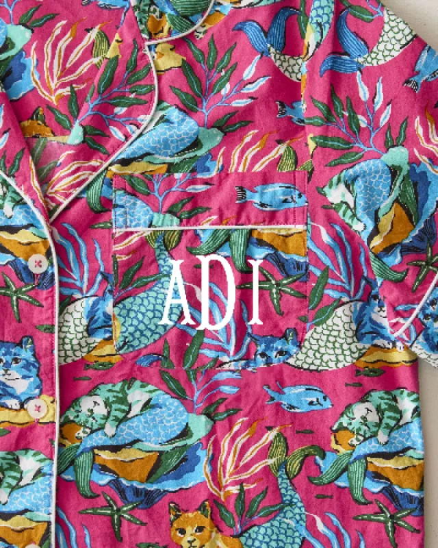 Meowing Mermaids - Long PJ Set - Hot Pink sold by Printfresh