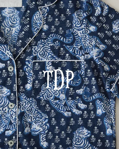 Tiger Queen - Long PJ Set - Navy sold by Printfresh