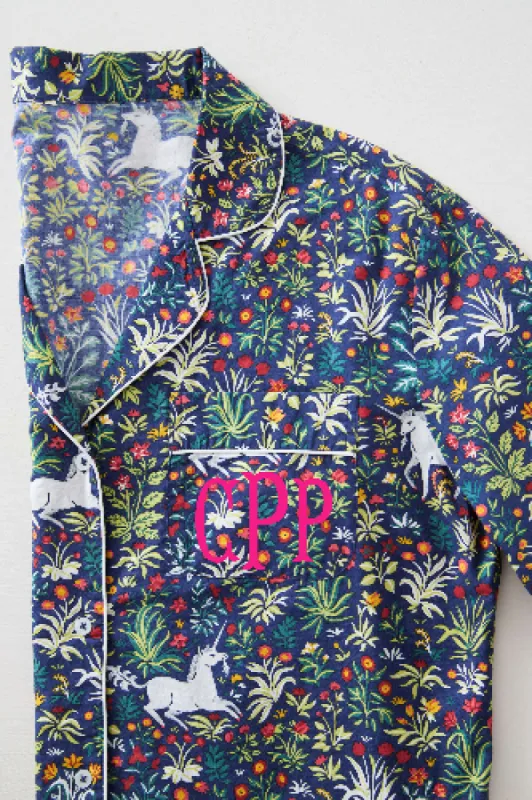 Unicorn's Garden - Long Sleep Set - Indigo sold by Printfresh