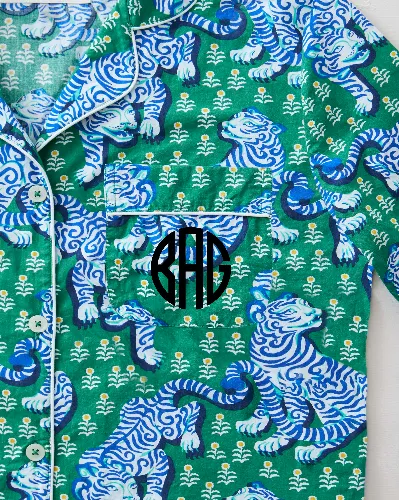 Tiger Queen - Long PJ Set - Jade sold by Printfresh